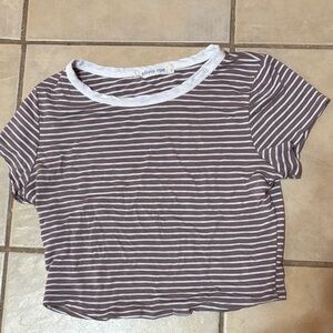 Olivia Rae Cocoa and Cream Striped Tee